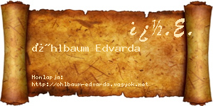 Öhlbaum Edvarda névjegykártya